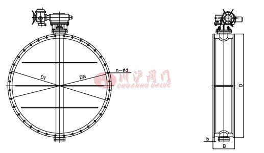 D941W電動煙氣蝶閥結構圖