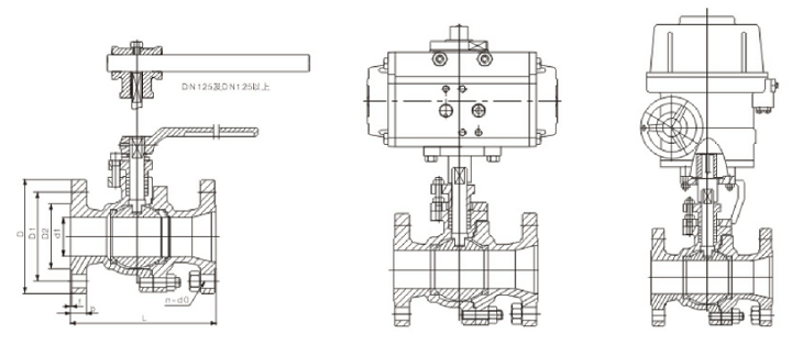 大通徑氣動浮動球閥結(jié)構(gòu)圖