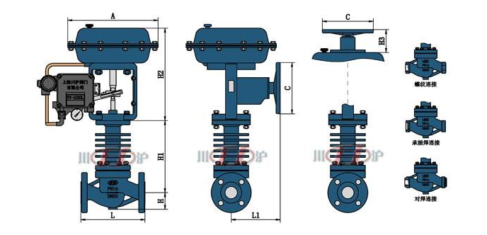 氣動高溫調(diào)節(jié)閥結構圖