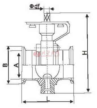 衛(wèi)生級(jí)帶支架蝶閥結(jié)構(gòu)圖