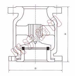H42W、H42H_立式止回閥_結(jié)構(gòu)圖_上海閥門廠